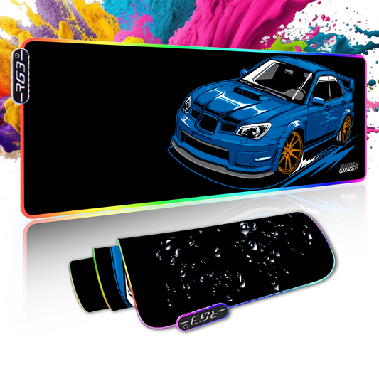 AllstarGarage 19 RGB Gaming Mouse Pad Extended Waterproof Desk pad, Subie hawkeye Design