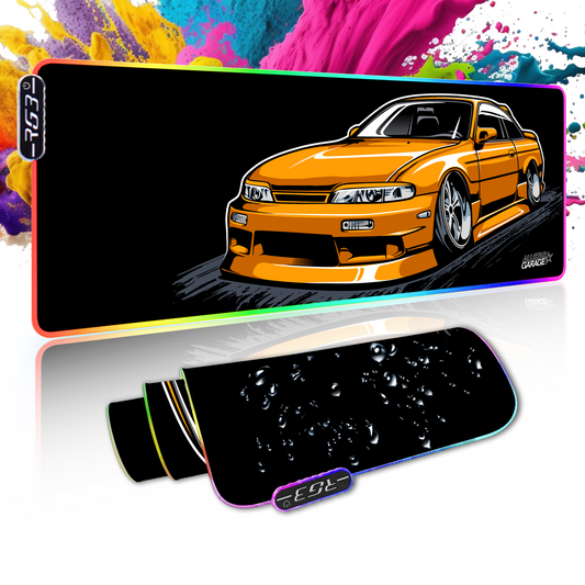 AllstarGarage 19 RGB Gaming Mouse Pad Extended Waterproof Desk pad, Drift car Design