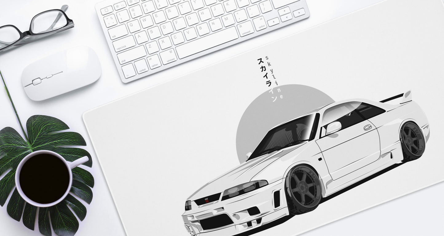 Minimalist Skyline R33 Gaming Mouse Pad Extended | AllstarGarage